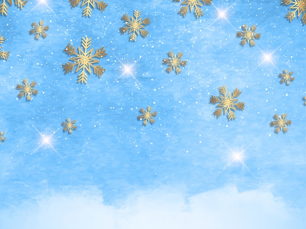 Foto gratuita copos de nieve de navidad en una textura de acuarela