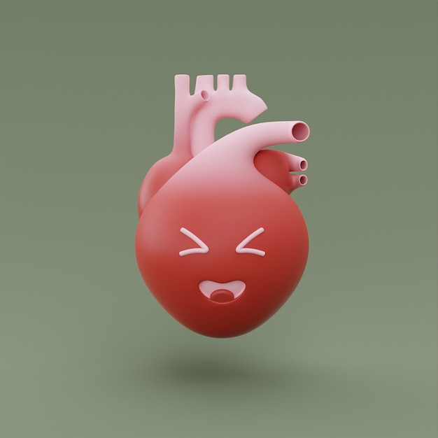 Corazón anatómico de dibujos animados