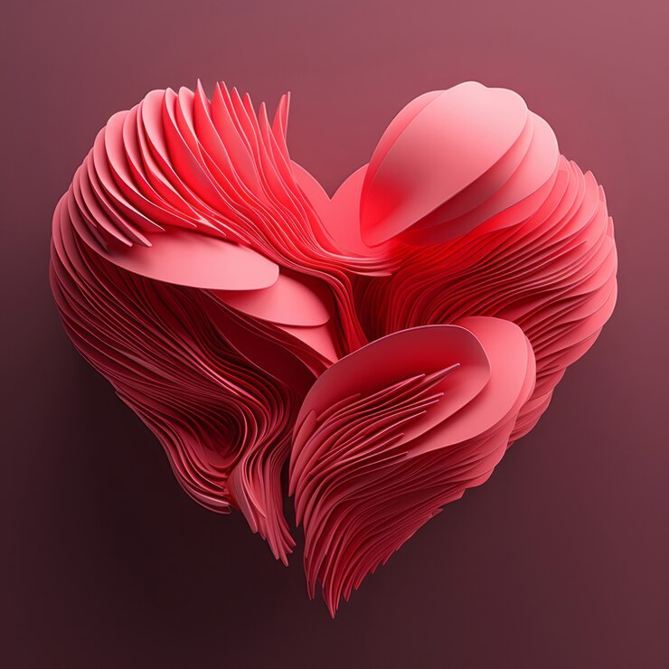 Foto gratuito corazón artístico con forma abstracta en estudio.