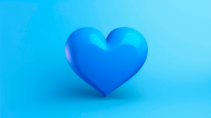 Foto gratuito el corazón azul en el estudio