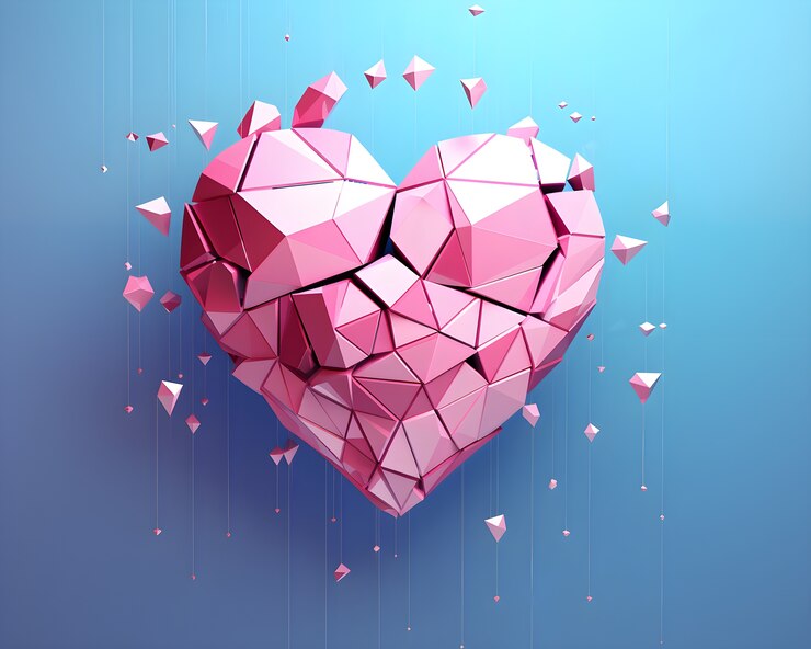 Foto gratuito corazón roto en el estudio