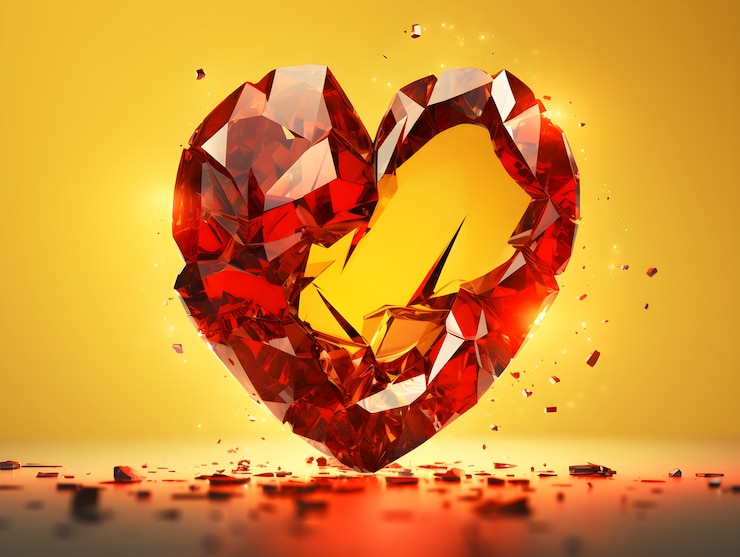 Foto gratuito corazón roto en estudio