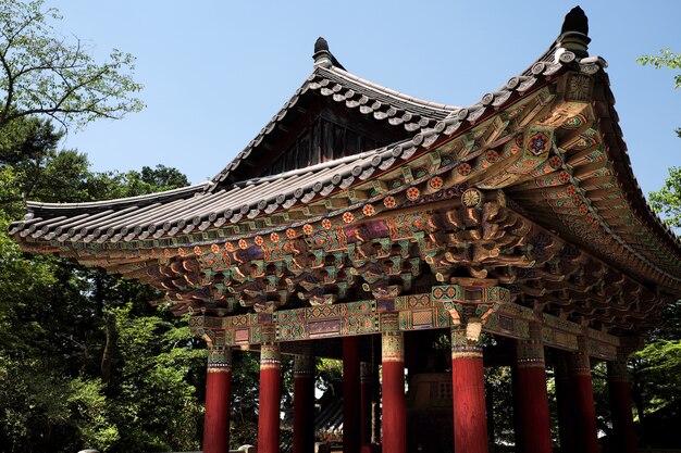 Corea bulguksa unesco budista templo campana pagoda techo