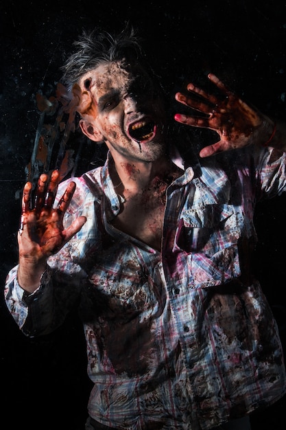 Cosplay de disfraz de zombie aterrador