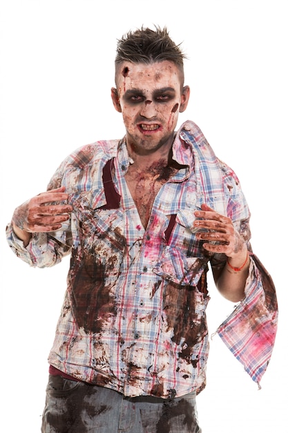 Cosplay de zombie aterrador