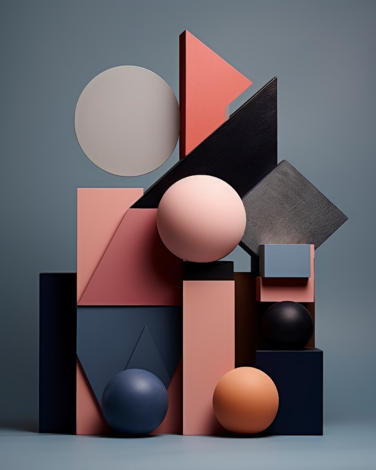 Foto gratuito creación abstracta en 3d hecha de formas geométricas.