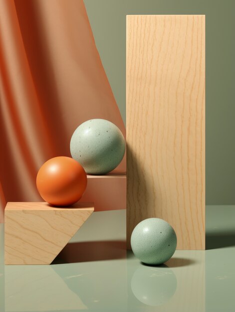Creación artística hecha a partir de formas geométricas en 3D.
