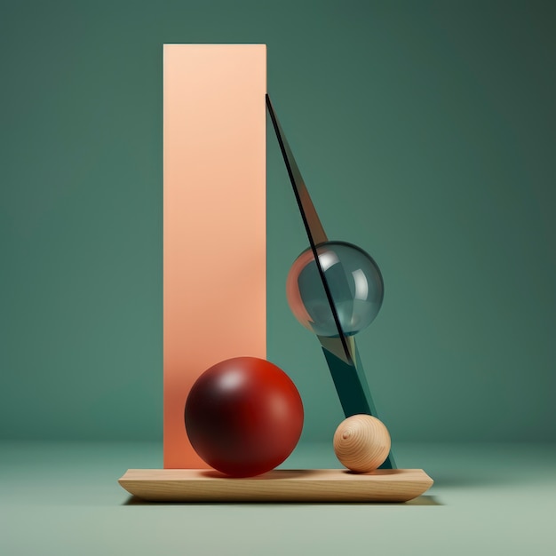 Creación artística hecha a partir de formas geométricas en 3D.