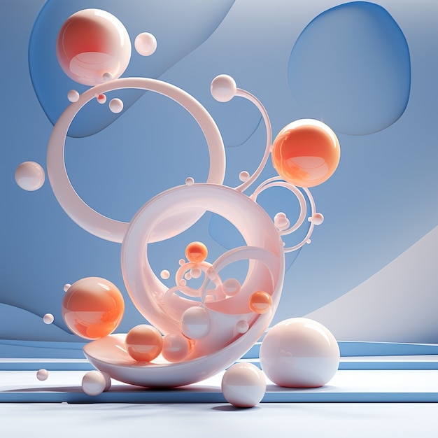 Creación artística hecha a partir de formas geométricas en 3D.
