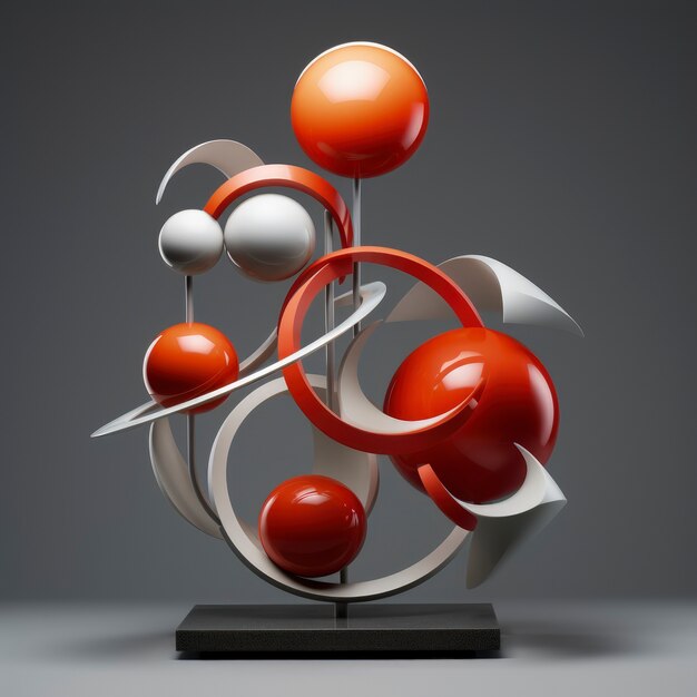 Creación artística hecha a partir de formas geométricas en 3D.
