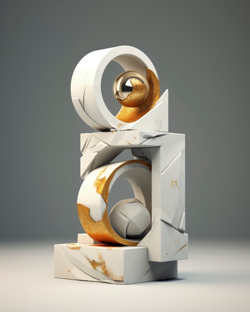 Creación artística hecha a partir de formas geométricas en 3D