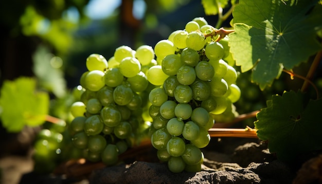 Foto gratuita crecimiento de vid fruta madura cosecha de bodega refrescante dulzura en la naturaleza generada por inteligencia artificial