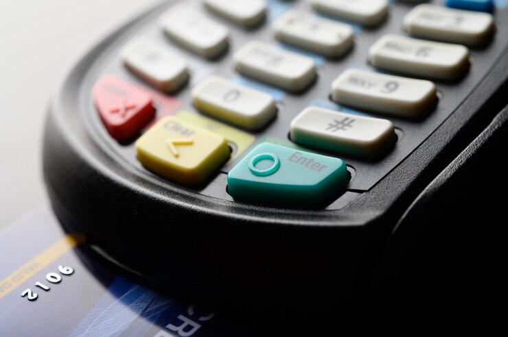 Photo Gratis credit card reader, selective focus