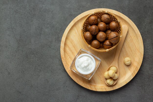 Crema para la piel de loción corporal de macadamia