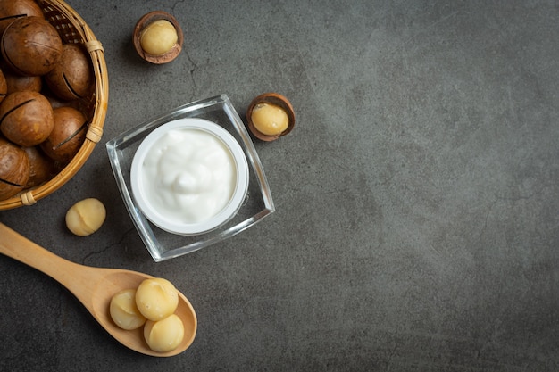 Crema para la piel de loción corporal de macadamia