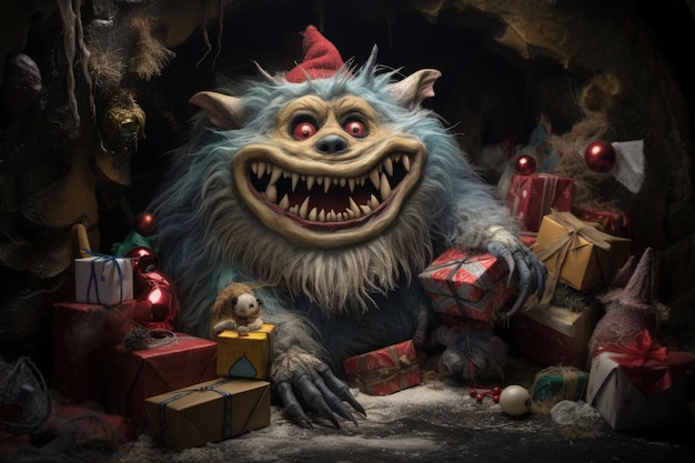 Foto gratuita una criatura caprichosa que ilustra al grinch