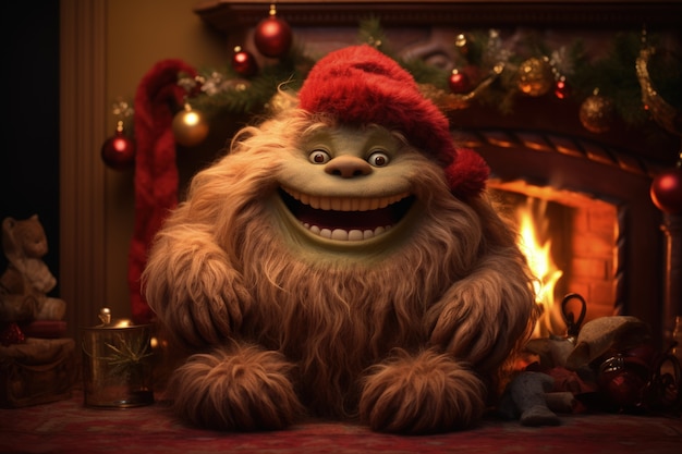 Foto gratuita una criatura caprichosa que ilustra al grinch