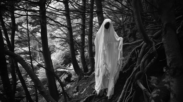 Criatura misteriosa en el bosque espeluznante