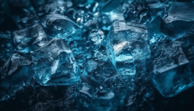 Foto gratuita el cristal de hielo congelado refleja la belleza de la naturaleza generada por ia