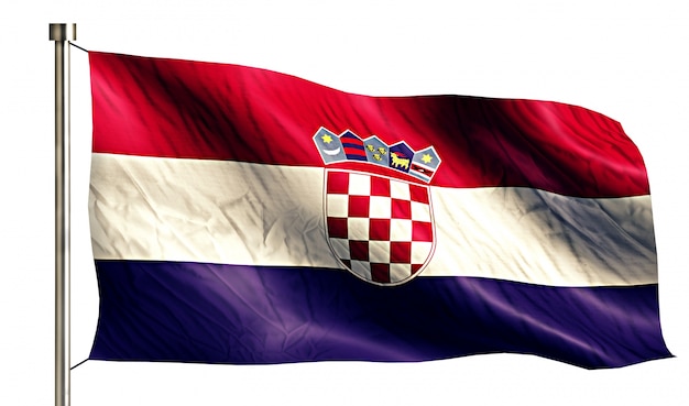 Croacia Bandera Nacional aislado 3D Fondo blanco