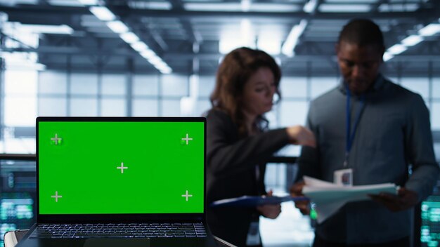 Cuaderno de claves Chroma utilizado por los compañeros de trabajo para ajustar las configuraciones de la sala de servidores