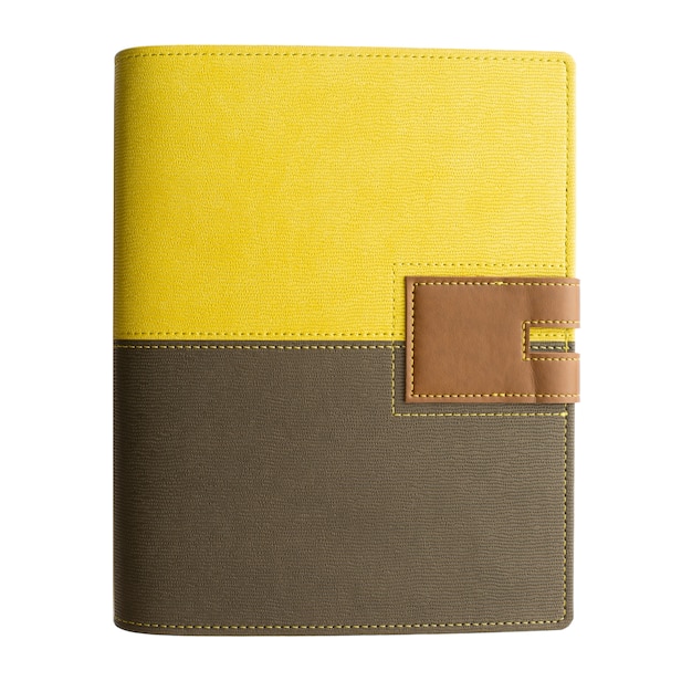 Foto gratuita cuaderno de cuero amarillo-negro