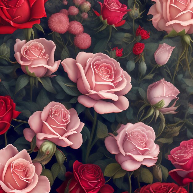 Un cuadro de rosas con la palabra amor