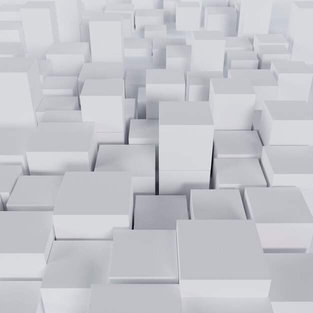 Los cubos blancos de fondo 3D