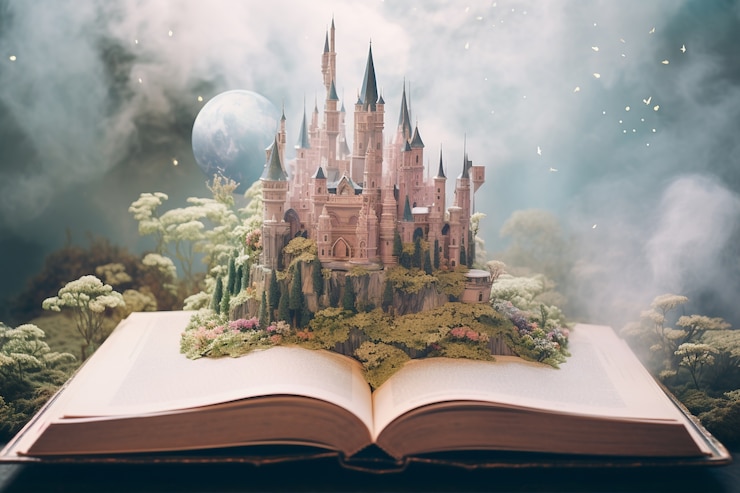 Foto gratuito cuento de hadas con concepto de libro abierto