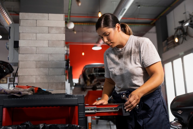 Foto gratuito cuidado del automóvil en el taller