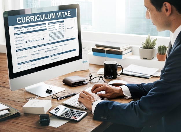 Curriculum Vitae reanudar el concepto de solicitud de empleo