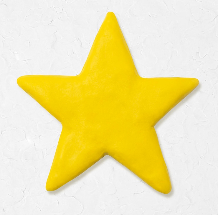 Photo Gratis cute star dry clay yellow graphic for kids