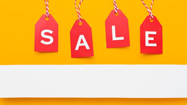 Photo Gratis cyber monday sale red labels concept copy space