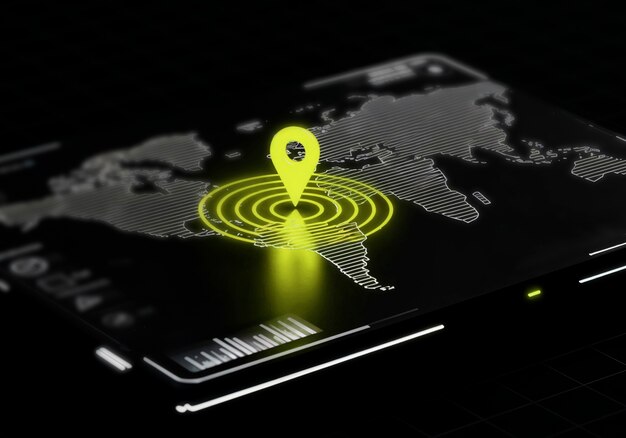 Cyberpunk location tracking on mobile device