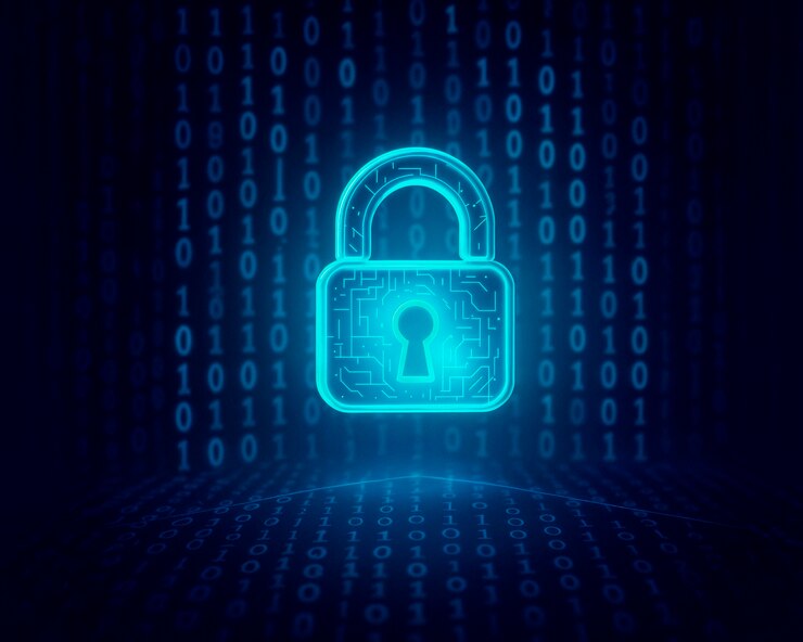 Foto gratuito cybersecurity in the digital age  futuristic lock illustration