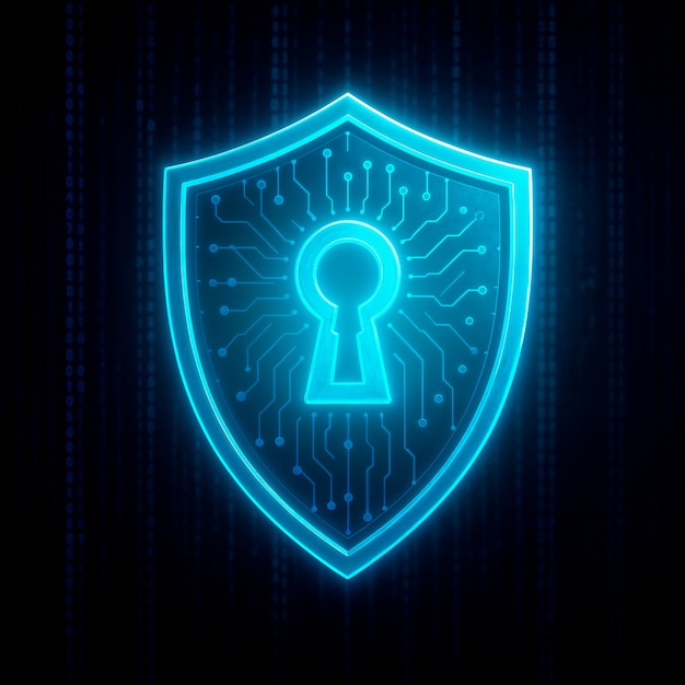 Cybersecurity shield digital protection concept