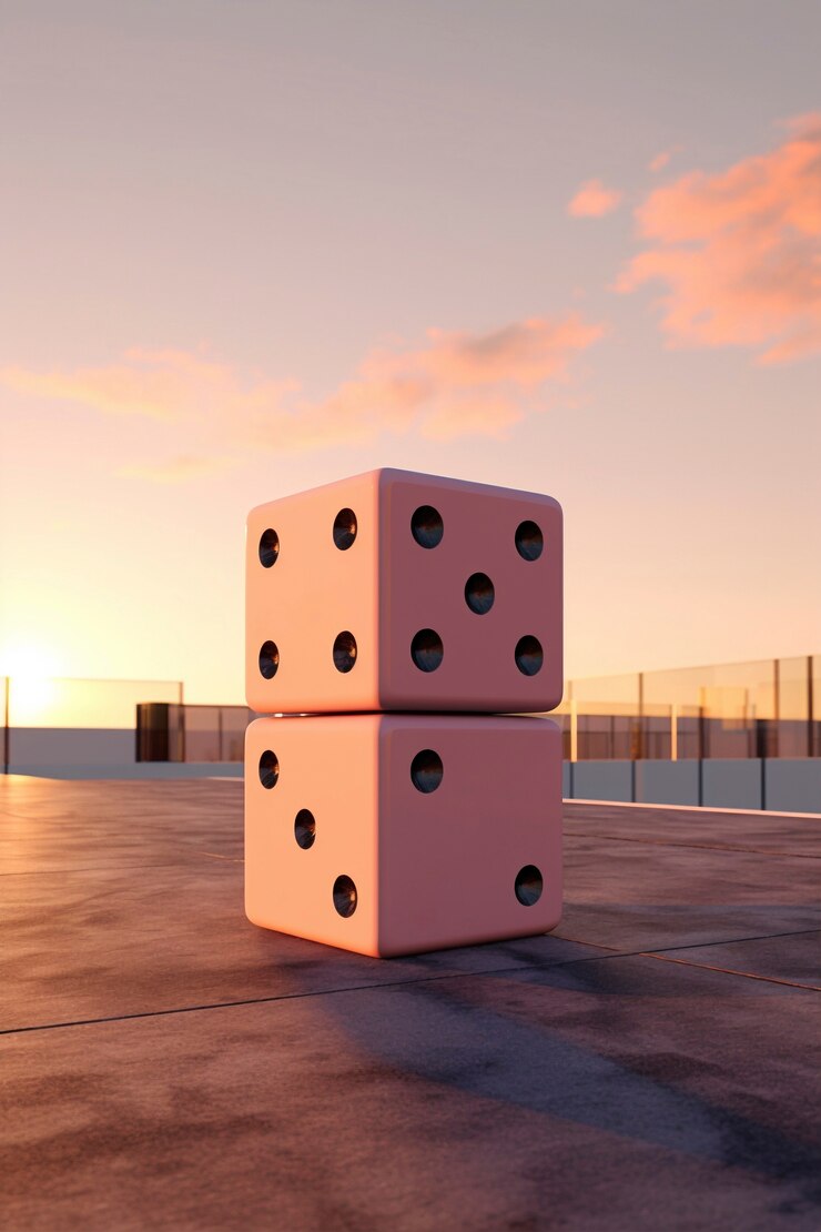Foto gratuito los dados 3d al aire libre