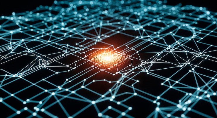 Foto gratuito data network with glowing core