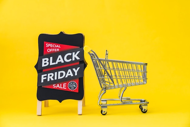 Foto gratuita decoración amarilla de black friday