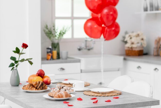 Decoración de cocina para el día de san valentín