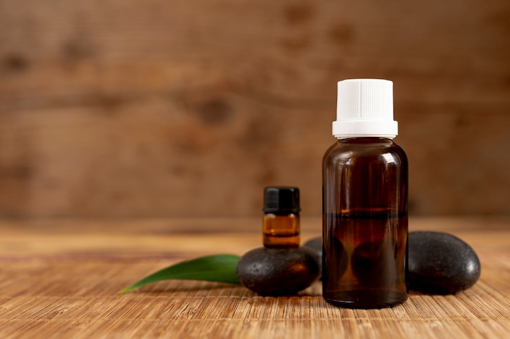 Foto gratuito decoración de concepto de spa botella pequeña
