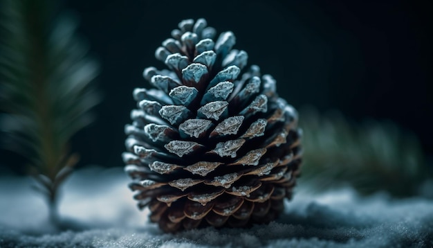 Foto gratuita la decoración de conos de pino de hoja perenne lleva la celebración del invierno al interior de la ia generativa