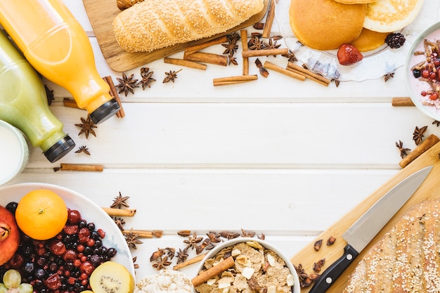 Decoración de desayuno con espacio