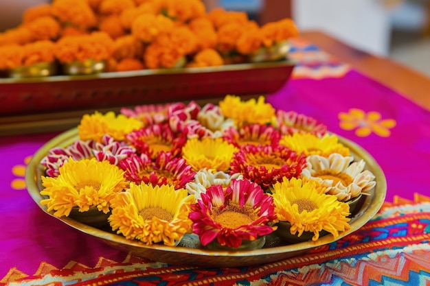 Foto gratuita decoración floral muy detallada de navratri.