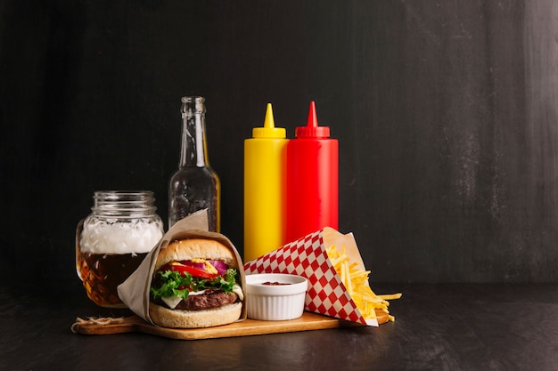 Foto gratuita decoración de hamburguesa