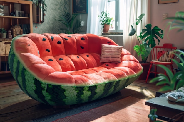 Decoración interior y muebles inspirados en frutas y verduras