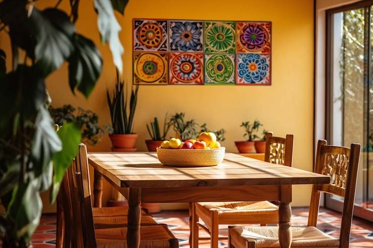 Foto gratuito decoración de interiores inspirada en el folklore mexicano