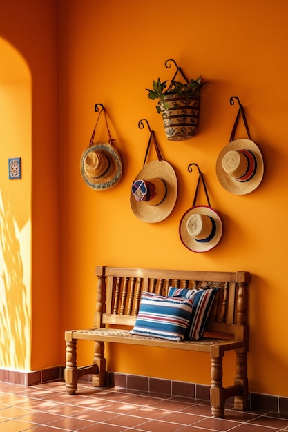 Foto gratuita decoración de interiores inspirada en el folklore mexicano