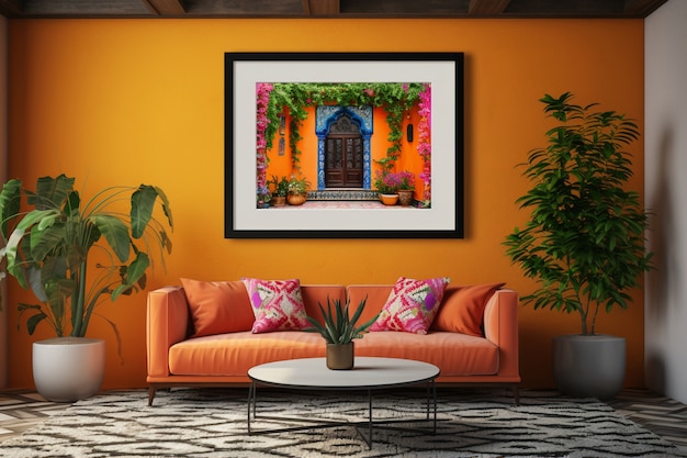 Foto gratuita decoración de interiores inspirada en el folklore mexicano