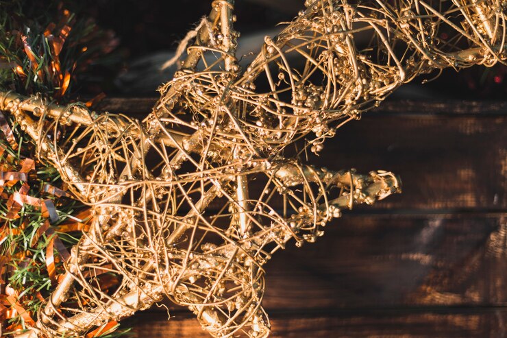 Foto gratuito decoración navideña con estrella